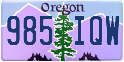 OR license plate 985IQW