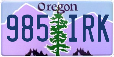 OR license plate 985IRK