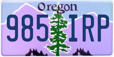 OR license plate 985IRP