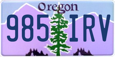 OR license plate 985IRV
