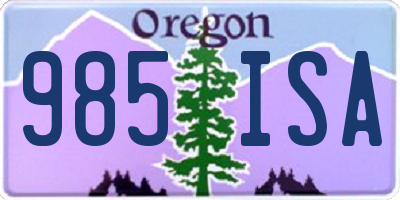 OR license plate 985ISA