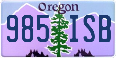 OR license plate 985ISB