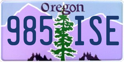 OR license plate 985ISE