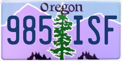 OR license plate 985ISF