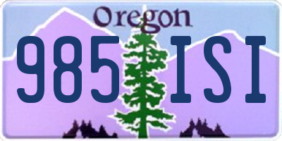 OR license plate 985ISI