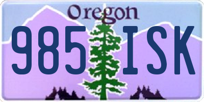 OR license plate 985ISK