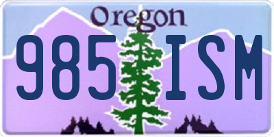 OR license plate 985ISM