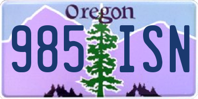 OR license plate 985ISN