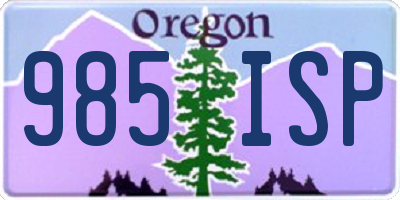 OR license plate 985ISP