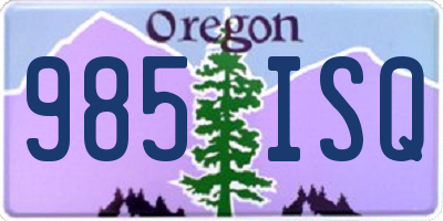 OR license plate 985ISQ