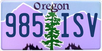 OR license plate 985ISV