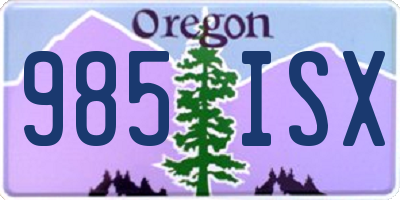 OR license plate 985ISX