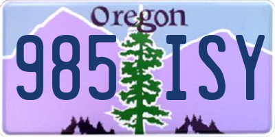 OR license plate 985ISY