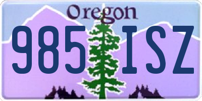 OR license plate 985ISZ