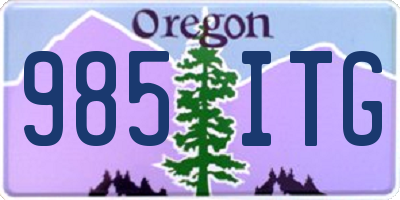 OR license plate 985ITG