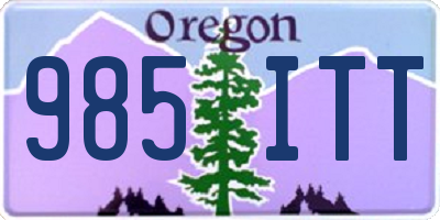 OR license plate 985ITT