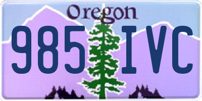 OR license plate 985IVC