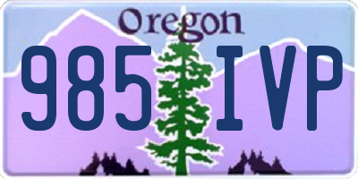 OR license plate 985IVP