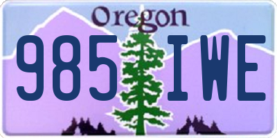 OR license plate 985IWE