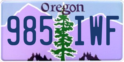 OR license plate 985IWF