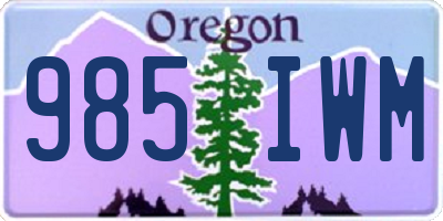 OR license plate 985IWM