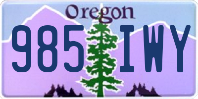OR license plate 985IWY