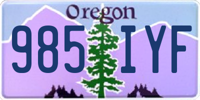 OR license plate 985IYF