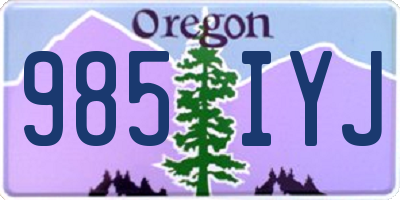 OR license plate 985IYJ