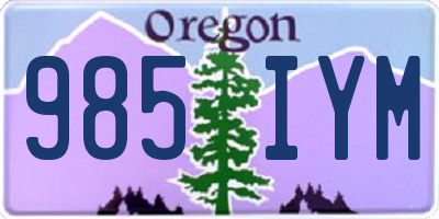 OR license plate 985IYM