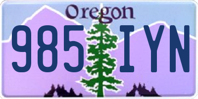 OR license plate 985IYN