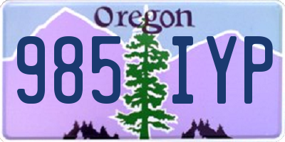 OR license plate 985IYP