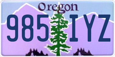 OR license plate 985IYZ