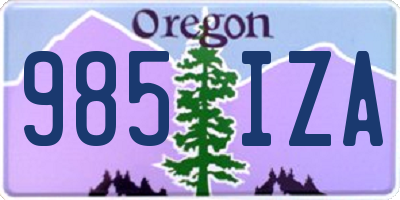 OR license plate 985IZA