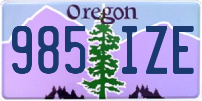 OR license plate 985IZE