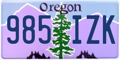 OR license plate 985IZK