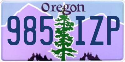 OR license plate 985IZP