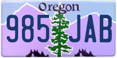 OR license plate 985JAB