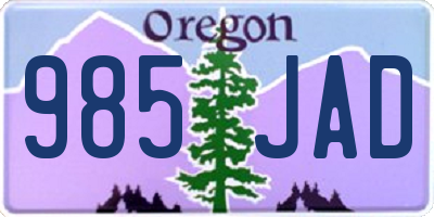 OR license plate 985JAD