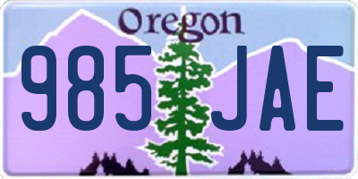 OR license plate 985JAE