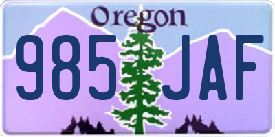 OR license plate 985JAF