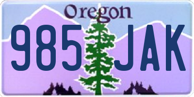 OR license plate 985JAK