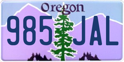 OR license plate 985JAL