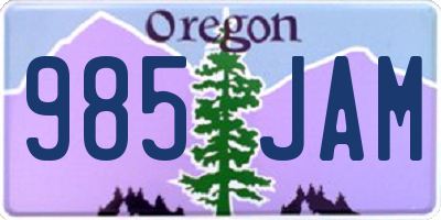 OR license plate 985JAM