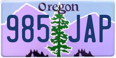 OR license plate 985JAP