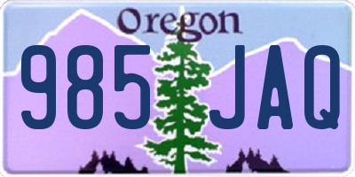 OR license plate 985JAQ