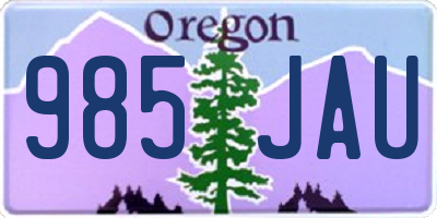 OR license plate 985JAU