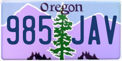 OR license plate 985JAV