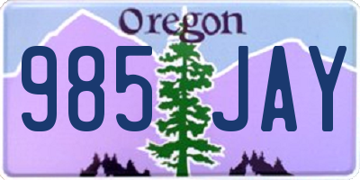 OR license plate 985JAY