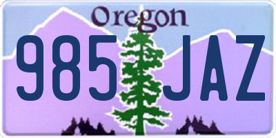 OR license plate 985JAZ