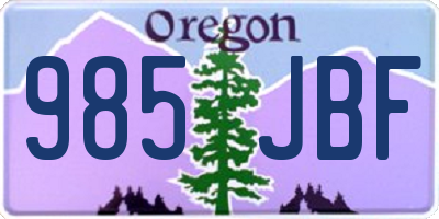 OR license plate 985JBF